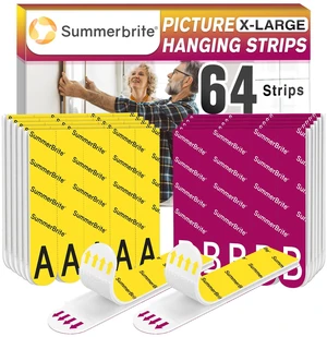 Picture Hanging Strips Heavy Duty XL 32 Pairs Damage Free Hanging Picture Hangers, Removable Hook and Loop Wall Strips, Frame Stickers No Nails for Home Decor Wall Posters Picture Hanging Strips Heavy Duty XL 32 Pairs Damage Free Hanging Picture Hangers, Removable Hook and Loop Wall Strips, Frame Stickers No Nails for Home Decor Wall Posters