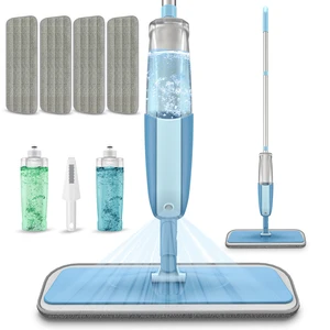 Spray Wet Mops for Floor Cleaning: Hardwood Floor Mop Refillable 2 Bottles 4 Washable Reusable Pads for Swiffer PowerMop, Flat Mop Multi-purpose, Commercial Dry Dust Mops for Laminate Wood Vinyl Tiles Spray Wet Mops for Floor Cleaning: Hardwood Floor Mop Refillable 2 Bottles 4 Washable Reusable Pads for Swiffer PowerMop, Flat Mop Multi-purpose, Commercial Dry Dust Mops for Laminate Wood Vinyl Tiles