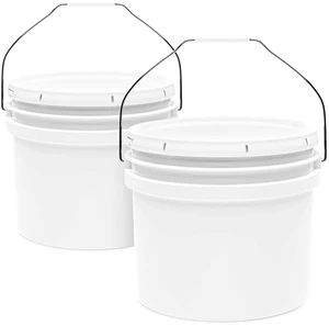 3.5-Gallon White Bucket Pail Container with Lid | Food Grade | Heavy-Duty Approx 90 MIL Extra Durable | Metal Handles with Plastic Grip | Multi-Use | Easy Stack and Store | BPA Free - 2 Pack 3.5-Gallon White Bucket Pail Container with Lid | Food Grade | Heavy-Duty Approx 90 MIL Extra Durable | Metal Handles with Plastic Grip | Multi-Use | Easy Stack and Store | BPA Free - 2 Pack