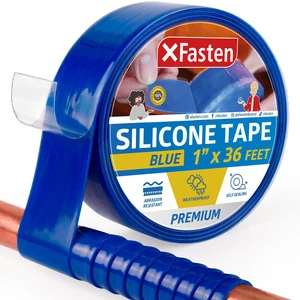 Self Fusing Silicone Tape Waterproof 1" x 36 Feet Blue, Self Amalgamating Tape, Silicone Rubber for Plumbing, Sealing Pipes, Hose Repair, Outdoor Coax and Electrical Cables Weatherproof Self Fusing Silicone Tape Waterproof 1" x 36 Feet Blue, Self Amalgamating Tape, Silicone Rubber for Plumbing, Sealing Pipes, Hose Repair, Outdoor Coax and Electrical Cables Weatherproof