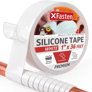 Self Fusing Silicone Tape Waterproof White 1" x 36 Feet, Self Amalgamating Tape, Silicone Rubber for Plumbing, Sealing Pipes, Hose Repair, Outdoor Coax and Electrical Cables Weatherproof Self Fusing Silicone Tape Waterproof White 1" x 36 Feet, Self Amalgamating Tape, Silicone Rubber for Plumbing, Sealing Pipes, Hose Repair, Outdoor Coax and Electrical Cables Weatherproof