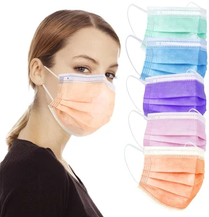Multicolor Disposable Face Masks 100 Pcs 5 Colors Face Mask 3 Ply Protection Masks Multicolor Disposable Face Masks 100 Pcs 5 Colors Face Mask 3 Ply Protection Masks