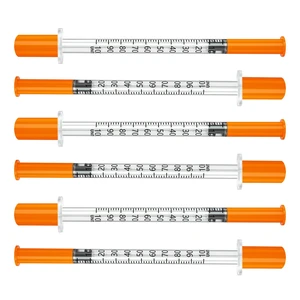 U-100 31g 1/4 1cc syringe with (6mm), disposable syringe, Individually, Pack of 100 U-100 31g 1/4 1cc syringe with (6mm), disposable syringe, Individually, Pack of 100