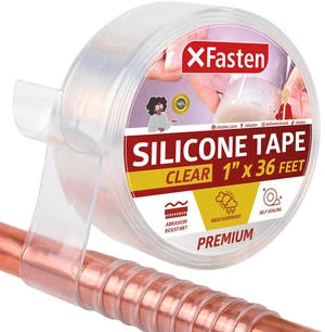 Self Fusing Silicone Tape Waterproof Clear 1" x 36 Feet, Self Amalgamating Tape, Silicone Rubber for Plumbing, Sealing Pipes, Hose Repair, Outdoor Coax and Electrical Cables Weatherproof Self Fusing Silicone Tape Waterproof Clear 1" x 36 Feet, Self Amalgamating Tape, Silicone Rubber for Plumbing, Sealing Pipes, Hose Repair, Outdoor Coax and Electrical Cables Weatherproof