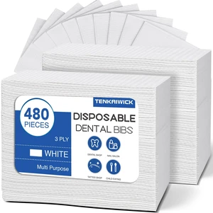 480 Pack Disposable Dental Bibs 13"x18", 3-Ply Waterproof Tattoo Bibs Sheet for Nail Salon, Dental Clinic, Feeding, Tattoo Shop (White) 480 Pack Disposable Dental Bibs 13"x18", 3-Ply Waterproof Tattoo Bibs Sheet for Nail Salon, Dental Clinic, Feeding, Tattoo Shop (White)
