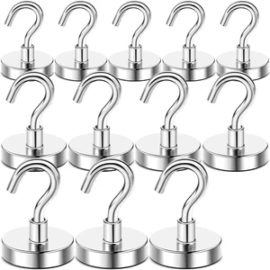 Magnetic Hooks,170lbs Heavy Duty Magnets with Hook Silver 12 Pack Rare Earth N52 2026 Cruise Cabin Ship Essentials for Fridge Hanging Classroom Beach Vacation Kitchen Grills Home Must Have Magnetic Hooks,170lbs Heavy Duty Magnets with Hook Silver 12 Pack Rare Earth N52 2026 Cruise Cabin Ship Essentials for Fridge Hanging Classroom Beach Vacation Kitchen Grills Home Must Have