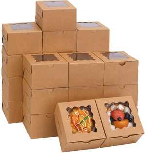 120pcs Small Cookie Boxes with Window,Brown Bakery Boxes,4x4x2.5 Kraft Treat Boxes, Fit Small Cookies and Pastries, Suitable for Party Favors and Gifts 120pcs Small Cookie Boxes with Window,Brown Bakery Boxes,4x4x2.5 Kraft Treat Boxes, Fit Small Cookies and Pastries, Suitable for Party Favors and Gifts