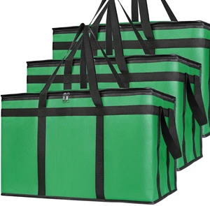3 Pack Insulated Food Delivery Bags, XXXL Catering Cooler Bag Green Keeps food hot or frozen for grocery shopping, catering, pizza and rideshare delivery; great for travel and car trips 3 Pack Insulated Food Delivery Bags, XXXL Catering Cooler Bag Green Keeps food hot or frozen for grocery shopping, catering, pizza and rideshare delivery; great for travel and car trips