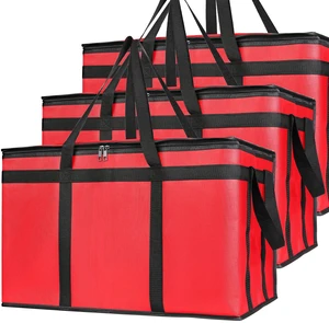 3 Pack Insulated Food Delivery Bags, XXXL Catering Cooler Bag Red Keeps food hot or frozen for grocery shopping, catering, pizza and rideshare delivery; great for travel and car trips 3 Pack Insulated Food Delivery Bags, XXXL Catering Cooler Bag Red Keeps food hot or frozen for grocery shopping, catering, pizza and rideshare delivery; great for travel and car trips