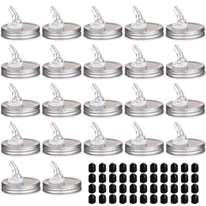 Mason Jar Pour Spouts. free flow Mason Jar Pour Spouts, mason jar for spout regular mouth size 70mm dispenser germination cover. Leak-Proof 22-Pack + 44 Black Lid Caps (22 Pack silver color) Mason Jar Pour Spouts. free flow Mason Jar Pour Spouts, mason jar for spout regular mouth size 70mm dispenser germination cover. Leak-Proof 22-Pack + 44 Black Lid Caps (22 Pack silver color)