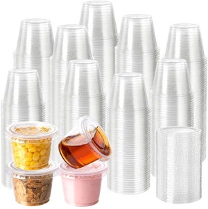 300PACK 1oz Plastic Portion Cups with Lids, Condiment, Jello Shot Cup Mini Cups for Portion Control, Salad Dressing Cups, Airtight and Stackable Sauce Cups for Party, Holiday and Daily Use 300PACK 1oz Plastic Portion Cups with Lids, Condiment, Jello Shot Cup Mini Cups for Portion Control, Salad Dressing Cups, Airtight and Stackable Sauce Cups for Party, Holiday and Daily Use