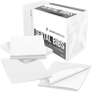 Disposable Dental Bibs 13"x18" - 3 Ply Waterproof Tattoo Bib Sheet for Patients - Dentist or Medical Tray Cover and Nail Table Cover Supplies, White Disposable Dental Bibs 13"x18" - 3 Ply Waterproof Tattoo Bib Sheet for Patients - Dentist or Medical Tray Cover and Nail Table Cover Supplies, White
