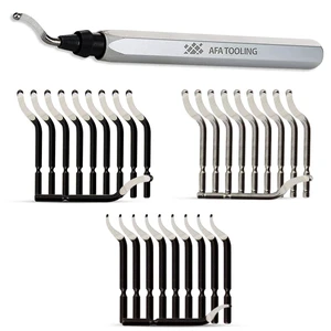 Deburring Tool, 31 M2/M35 Blades, CNC Anodized Aluminum Handle Built for 3D printing, metal, PVC, copper, resin and plastic; cobalt HSS mix aids 360-degree rotation on alloys and curves Deburring Tool, 31 M2/M35 Blades, CNC Anodized Aluminum Handle Built for 3D printing, metal, PVC, copper, resin and plastic; cobalt HSS mix aids 360-degree rotation on alloys and curves