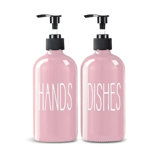 Glass Soap Dispenser Set 2 Pack,16 Oz Dish Soap Dispenser for Kitchen Sink,Pink Kitchen Accessories and Kitchen Decor,Pink Decorations and Kitchen Utensils for Kitchen Glass Soap Dispenser Set 2 Pack,16 Oz Dish Soap Dispenser for Kitchen Sink,Pink Kitchen Accessories and Kitchen Decor,Pink Decorations and Kitchen Utensils for Kitchen