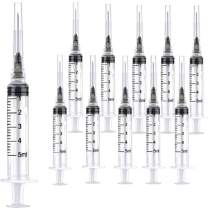 100 Pack 5ml 22Ga Plastic Syringe with Measurement for Scientific Labs and Industrial Dispensing, Disposable Individually Wrapped (100, 5ml-22Ga) 100 Pack 5ml 22Ga Plastic Syringe with Measurement for Scientific Labs and Industrial Dispensing, Disposable Individually Wrapped (100, 5ml-22Ga)