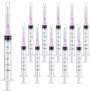 100 Pack 3ml Lab Sample Syringe with 18Gauge 1.5 Inch Liquid Measuring Refilling Tool, Individual Package 100 Pack 3ml Lab Sample Syringe with 18Gauge 1.5 Inch Liquid Measuring Refilling Tool, Individual Package