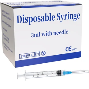 100 Pack 3ml 23Ga Plastic Syringe with Measurement for Scientific Labs, Industrial Dispensing Animal and Pet Supplies, Disposable Individually Wrapped (100, 3ml-23Ga) 100 Pack 3ml 23Ga Plastic Syringe with Measurement for Scientific Labs, Industrial Dispensing Animal and Pet Supplies, Disposable Individually Wrapped (100, 3ml-23Ga)