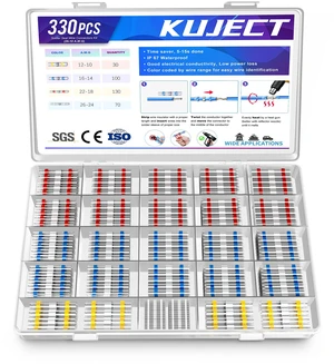 330PCS Solder and Seal Butt Connectors Kit, Self-Solder Heat Shrink Wire Connectors, Waterproof and Insulated Electrical Butt Splice for Marine Automotive Aircraft Boat Truck Wire Joint 330PCS Solder and Seal Butt Connectors Kit, Self-Solder Heat Shrink Wire Connectors, Waterproof and Insulated Electrical Butt Splice for Marine Automotive Aircraft Boat Truck Wire Joint
