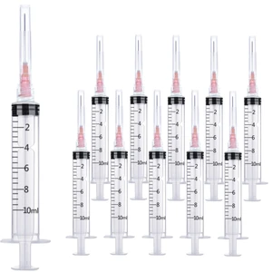 100 Pack 10ml 18Ga Lab Syringe Tools with Measurement, Individually Packed 100 Pack 10ml 18Ga Lab Syringe Tools with Measurement, Individually Packed