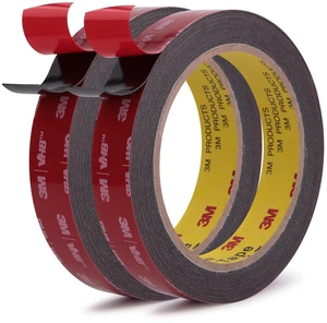 3M Double Sided Tape, Heavy Duty, 3/4 x 18Ft, 5925, Black, 2 Pack Very High Bonding, Permanent, Waterproof Foam Mounting Tape for Automotive, Home, Office, Deco, Indoor, Outdoor Mountings 3M Double Sided Tape, Heavy Duty, 3/4 x 18Ft, 5925, Black, 2 Pack Very High Bonding, Permanent, Waterproof Foam Mounting Tape for Automotive, Home, Office, Deco, Indoor, Outdoor Mountings