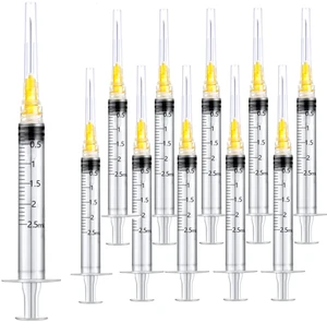 100 Pack 2.5ml 25Ga Plastic Syringe with Measurement for Scientific Labs and Industrial Dispensing, Disposable Individually Wrapped (100, 2.5ml-25Ga) 100 Pack 2.5ml 25Ga Plastic Syringe with Measurement for Scientific Labs and Industrial Dispensing, Disposable Individually Wrapped (100, 2.5ml-25Ga)