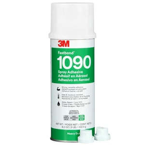 Fastbond Water-Based Contact Spray Adhesive 1090, Low VOC <5%, High-Strength, Bonds High-Pressure Laminates and Woods, Neutral, Net Wt 8.2 oz, 1 Can Fastbond Water-Based Contact Spray Adhesive 1090, Low VOC <5%, High-Strength, Bonds High-Pressure Laminates and Woods, Neutral, Net Wt 8.2 oz, 1 Can
