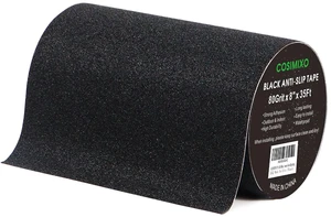 8" x 35Ft Heavy Duty Anti Slip Tape,Best 80grit Friction,Grip,Abrasive for Stairs Outdoor/Indoor,Skateboard Grip Tape Safety Non Skid Tread Staircases Anti-Slip Traction Tape Black 8" x 35Ft Heavy Duty Anti Slip Tape,Best 80grit Friction,Grip,Abrasive for Stairs Outdoor/Indoor,Skateboard Grip Tape Safety Non Skid Tread Staircases Anti-Slip Traction Tape Black