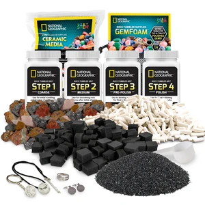 National Geographic Rock Tumbler Grit and Rock Polishing Refill Kit 3 Lbs. Madagascar Rocks, 4-Stage Grit and Polish, Ceramic Media, GemFoam Polish, Jewelry Accessories, Rock Polishing National Geographic Rock Tumbler Grit and Rock Polishing Refill Kit 3 Lbs. Madagascar Rocks, 4-Stage Grit and Polish, Ceramic Media, GemFoam Polish, Jewelry Accessories, Rock Polishing