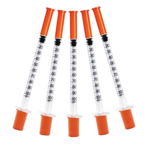 31G 1cc 1/4 Inch (6mm) Syringe, U-100 Syringe with Needle, Individually Wrapped, Pack of 100 31G 1cc 1/4 Inch (6mm) Syringe, U-100 Syringe with Needle, Individually Wrapped, Pack of 100