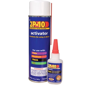 2P-10 SoloKit - Instant Adhesive & Activator Set Professional Woodworking Glue Kit (12 oz Activator + 2 oz Thick Adhesive) 2P-10 SoloKit - Instant Adhesive & Activator Set Professional Woodworking Glue Kit (12 oz Activator + 2 oz Thick Adhesive)
