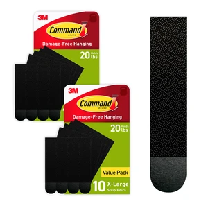 20 Lb XL Heavyweight Picture Hanging Strips, Damage Free Hanging Picture Hangers, Heavy Duty Wall Hanging Strips for Living Spaces, 20 Black Adhesive Strip Pairs, PH217BLK-10NA 20 Lb XL Heavyweight Picture Hanging Strips, Damage Free Hanging Picture Hangers, Heavy Duty Wall Hanging Strips for Living Spaces, 20 Black Adhesive Strip Pairs, PH217BLK-10NA