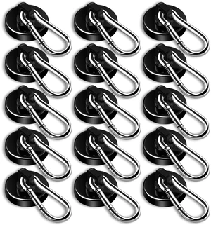 Magnetic Hooks,Black 15 Pack 110LBS Heavy Duty Magnet Hooks Neodymium Strong Swivel Carabiner Magnet Hooks with Swivel Carabiner,Great for Your Refrigerator and Magnetic Surfaces Magnetic Hooks,Black 15 Pack 110LBS Heavy Duty Magnet Hooks Neodymium Strong Swivel Carabiner Magnet Hooks with Swivel Carabiner,Great for Your Refrigerator and Magnetic Surfaces