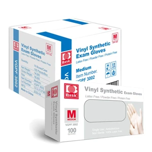 Medical Clear Vinyl Exam Gloves - Latex-Free & Powder-Free - VGPF3002 (Case of 1,000), Medium Medical Clear Vinyl Exam Gloves - Latex-Free & Powder-Free - VGPF3002 (Case of 1,000), Medium