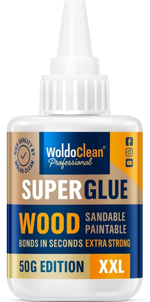 Super Glue for Wood 50g Extra Strong Gel - Wood Adhesive Fills fine cracks and gaps, water resistant and sandable when cured Super Glue for Wood 50g Extra Strong Gel - Wood Adhesive Fills fine cracks and gaps, water resistant and sandable when cured