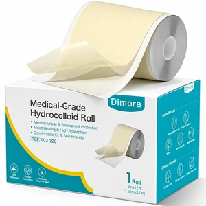 Hydrocolloid Bandage Roll (3in*12ft), Highly Absorbent Hydrocolloid Dressings for Wound Care, Burn, Blister, Pimple Patches for Acne Care, Waterproof & Cut to Size Hydrocolloid Bandage Roll (3in*12ft), Highly Absorbent Hydrocolloid Dressings for Wound Care, Burn, Blister, Pimple Patches for Acne Care, Waterproof & Cut to Size