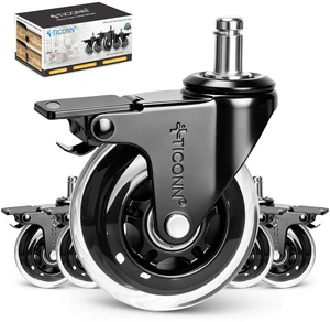 Office Chair Wheels, 3" Caster Wheels for Tile Carpets, Set of 5 650 lbs Weight Capacity, Smooth & Quiet Rolling, Scratch-Free Floor Protection, Universal Fit, Easy Snap-In Installation Office Chair Wheels, 3" Caster Wheels for Tile Carpets, Set of 5 650 lbs Weight Capacity, Smooth & Quiet Rolling, Scratch-Free Floor Protection, Universal Fit, Easy Snap-In Installation