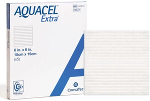 AQUACEL Extra 6"x6" Hydrofiber Wound Dressing, Sterile, 5 Ct Absorbent Bandage for Wounds, Two-Layer Design, Non-Woven, Moderate to Heavy Exudate, Gel Forming, Medical Grade AQUACEL Extra 6"x6" Hydrofiber Wound Dressing, Sterile, 5 Ct Absorbent Bandage for Wounds, Two-Layer Design, Non-Woven, Moderate to Heavy Exudate, Gel Forming, Medical Grade