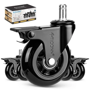 Office Chair Wheels, 3" Caster Wheels for Tile Carpets, Set of 5 650 lbs Weight Capacity, Smooth & Quiet Rolling, Scratch-Free Floor Protection, Universal Fit, Easy Snap-In Installation Office Chair Wheels, 3" Caster Wheels for Tile Carpets, Set of 5 650 lbs Weight Capacity, Smooth & Quiet Rolling, Scratch-Free Floor Protection, Universal Fit, Easy Snap-In Installation