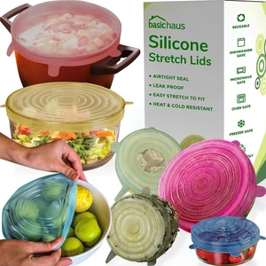 Reusable Silicone Stretch Lids for Food Storage in Fridge - Elastic Heat-Resistant Bowl Covers, Cups, Cans, Jars - Universal Food Grade Lid for Round and Rectangle Containers - 7 Pack - Multicolor Reusable Silicone Stretch Lids for Food Storage in Fridge - Elastic Heat-Resistant Bowl Covers, Cups, Cans, Jars - Universal Food Grade Lid for Round and Rectangle Containers - 7 Pack - Multicolor