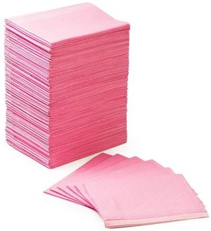 125 Pack Dental Bibs, Pink Dental Bibs Disposable 3-Ply Patient Bib 13" x 18", 2-Ply Paper 1-Ply Film, for Medical Tray Covers 125 Pack Dental Bibs, Pink Dental Bibs Disposable 3-Ply Patient Bib 13" x 18", 2-Ply Paper 1-Ply Film, for Medical Tray Covers