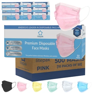 500pcs Premium Disposable Face Mask SOFT 3ply Nose Wire 500pcs Premium Disposable Face Mask SOFT 3ply Nose Wire