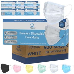 500pcs Premium Disposable Face Mask SOFT 3ply Nose Wire 500pcs Premium Disposable Face Mask SOFT 3ply Nose Wire