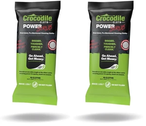 PowerScrub - 10 Dual Surfaced Cloths, 10in X 15in. Large, Moist, Absorbent and Disposable Cleaning Cloths. Safe on Skin and Multiple Surfaces (Pack of 2) PowerScrub - 10 Dual Surfaced Cloths, 10in X 15in. Large, Moist, Absorbent and Disposable Cleaning Cloths. Safe on Skin and Multiple Surfaces (Pack of 2)