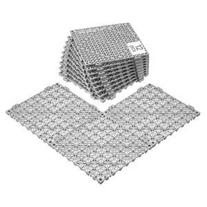 Modular Interlocking Cushion, 12 Pack 12" x 12" Splicing Drainage Mats, Soft PVC Interlocking Drainage Floor Tiles, Non-Slip Drainage Holes for Restroom, Bathroom, Kitchen, Pool, Wet Areas, Gray Modular Interlocking Cushion, 12 Pack 12" x 12" Splicing Drainage Mats, Soft PVC Interlocking Drainage Floor Tiles, Non-Slip Drainage Holes for Restroom, Bathroom, Kitchen, Pool, Wet Areas, Gray