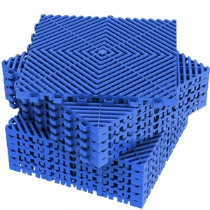 12-Pcs Interlocking Tile, 12" x 12" Indoor/Outdoor Self-Drainage Interlocking Floor Tiles, Non-Slip Heavy-Duty Polypropylene Splicing Flooring Tile for Garage Patio Pool Bathroom, Blue 12-Pcs Interlocking Tile, 12" x 12" Indoor/Outdoor Self-Drainage Interlocking Floor Tiles, Non-Slip Heavy-Duty Polypropylene Splicing Flooring Tile for Garage Patio Pool Bathroom, Blue