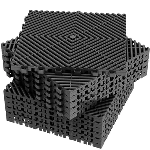 12-Pcs Interlocking Tile, 12" x 12" Indoor/Outdoor Self-Drainage Interlocking Floor Tiles, Non-Slip Heavy-Duty Polypropylene Splicing Flooring Tile for Garage Patio Pool Bathroom, Black 12-Pcs Interlocking Tile, 12" x 12" Indoor/Outdoor Self-Drainage Interlocking Floor Tiles, Non-Slip Heavy-Duty Polypropylene Splicing Flooring Tile for Garage Patio Pool Bathroom, Black