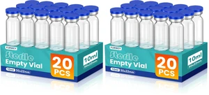 10ML Sterile Vials, Glass Empty Vials for Injection, 40 Pack 10ML Sterile Vials, Glass Empty Vials for Injection, 40 Pack