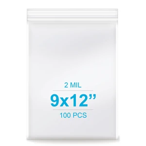 9''x 12'', (Pack of 100) 2 mil Thick Clear Plastic Reclosable Zip Poly Bags with Resealable Lock Seal Zipper for Photo, Jewelry, Bakery, Treats, Travel, Storage, Packaging & Shipping 9''x 12'', (Pack of 100) 2 mil Thick Clear Plastic Reclosable Zip Poly Bags with Resealable Lock Seal Zipper for Photo, Jewelry, Bakery, Treats, Travel, Storage, Packaging & Shipping