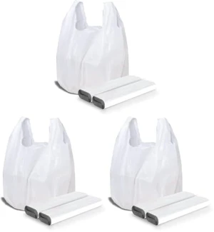 Plastic Bags - 100Pack (25 mic thickness) (11.5'x 6.5" x 21') with Handles - Small Business & Grocery Bags in Bulk - Heavy Duty, Unscented (Pack of 3) Plastic Bags - 100Pack (25 mic thickness) (11.5'x 6.5" x 21') with Handles - Small Business & Grocery Bags in Bulk - Heavy Duty, Unscented (Pack of 3)