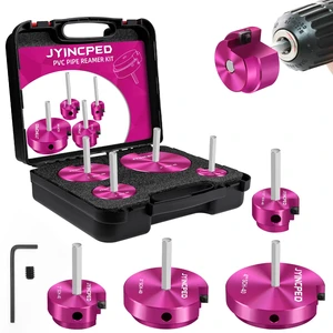 4 Pcs PVC Reamer Kit, Fitting Saver PVC Pipe Reamer Socket Saver Set Includes 1 1/2 Inch 2 Inch 3 Inch 4 Inch,Plastic Pipe Reamers Plumbing Tool Kit for Sch.40 CPVC ABS,Fit for 1/2" Drills 4 Pcs PVC Reamer Kit, Fitting Saver PVC Pipe Reamer Socket Saver Set Includes 1 1/2 Inch 2 Inch 3 Inch 4 Inch,Plastic Pipe Reamers Plumbing Tool Kit for Sch.40 CPVC ABS,Fit for 1/2" Drills
